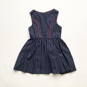 Vintage Navy blue floral stripe dress EUC fits like 2/3T